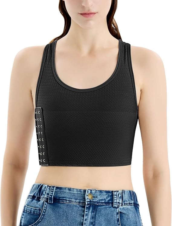 FTM Chest Binder Mesh Breathable Side Hook Adjustable Vest