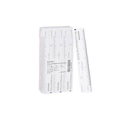 McKesson Wound Measuring Guide Ruler, Non-Sterile, Paper, 6 in, 50 Count