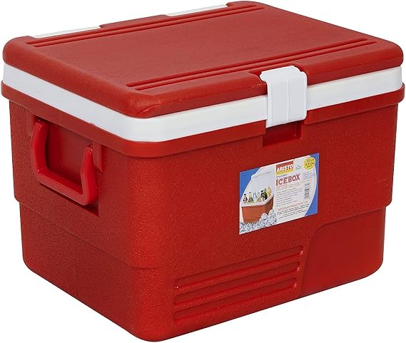 Aristo Plastic Insulated Icebox, 25 Liter, Red/Blue
