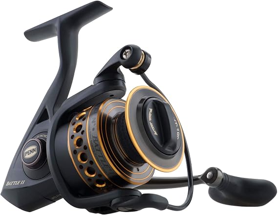 Penn Battle Spinning Reel Kit, Size 5000, Includes Reel Cover and Spare Anodized Aluminum Spool, Right/Left Handle Position, HT-100 Front Drag System