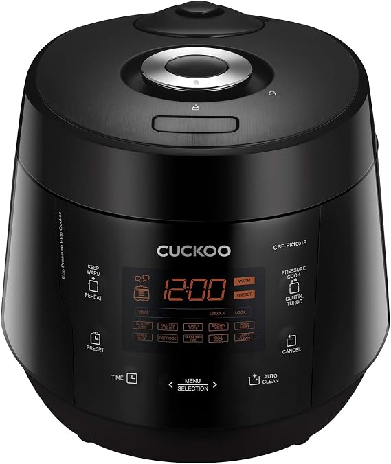 CUCKOO High Pressure Rice Cooker, 20-Cup Cooked, Black, CRP-PK1001S