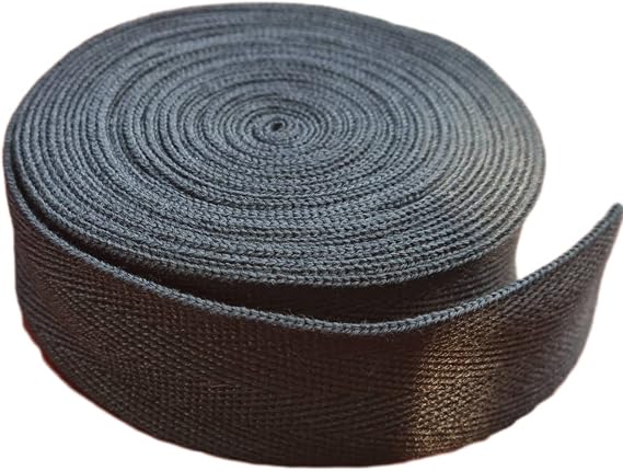 1 inch X 5 Yards Natural Cotton Twill Tape Herringbone Soft Fabric Webbing Strap Ribbon, Bias Binding Tape for Sewing Binding Gift Wrapping DIY Cloth Bag Holders Blanket Edge Sewing Supplies (Black)