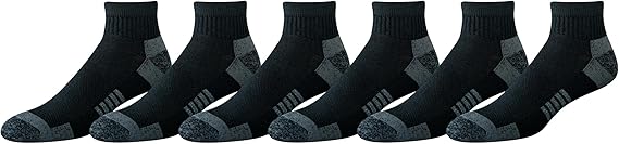 Amazon Essentials Men's Athletic Ankle Socks, Cushioned with Arch Support, Moisture Wicking
