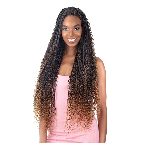 FreeTress Synthetic Hair Crochet Braids Boho Hippie Braid 30" (1-pack, 2)