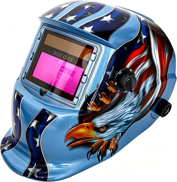Welding Helmet Auto Darkening : BESTCLUB True Color Solar Powered Hood with Adjustable Shade Range 4/9-13 for Mig Tig Arc Welder Mask