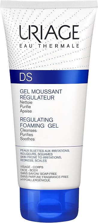 Uriage DS Regulating Foaming Gel 150ml - Cleanses, Purifies, Soothes Skin Prone to Irritations, Redness & Scales - Suitable For Body, Face, Scalp & Hands - Hypoallergenic & Fragrance-Free