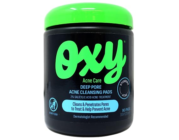 OXY (R) Daily Defense Deep Pore Acne Cleansing Pads - 3 Pack of 90 ct Jar