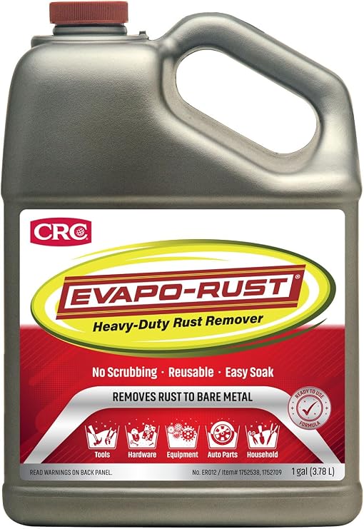 Evapo-Rust CRC Heavy Duty Rust Remover, 1 Gallon Bottle | Reusable Water-Based Rust Remover, Auto Parts & Hardware Cleaning, Antique Restoration, Corrosion Removal