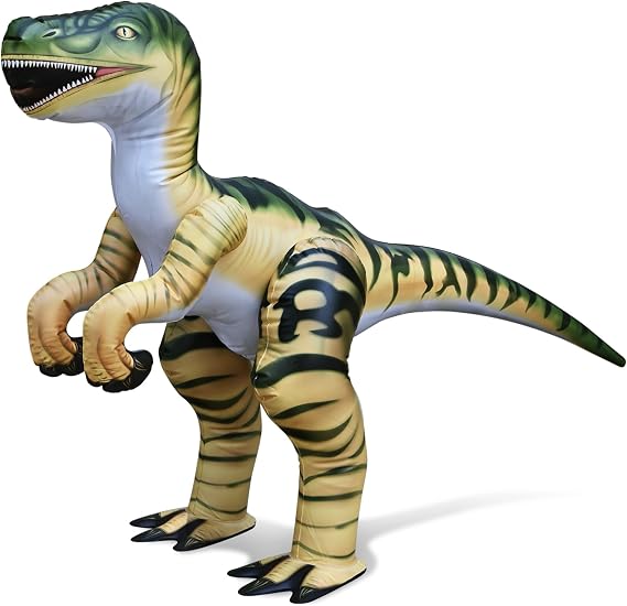 Jet Creations Large Inflatable Velociraptor Dinosaur - Durable & Lifelike - 51 Inches, Multi