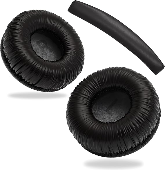 Teknoft JBL için Tune 250 450BT 460BT 500 500BT 510BT 520BT 560BT 600BT 600BTNC 660NC Modelleri İle Uyumlu Yumuşak ve Rahat Kulaklık Pedi ve Kafa Yastığı (Siyah, Kulaklık Pedi + Kafa Yastığı)