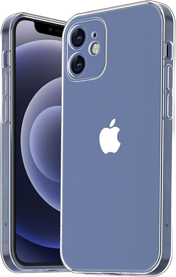 Cyber-Tech Crystal Clear Compatible With iPhone 12 Mini Case, [10X Anti-Yellowing] Thin Slim Soft TPU Silicone Shockproof Phone Cover Case for iPhone 12 Mini 5.4