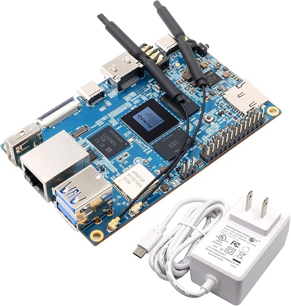 Orange Pi 5B 4GB with 32GB eMMC Rockchip RK3588S 8 Core 64 Bit Wi-Fi6, BT5.0 Single Board Computer, 2.4GHz Frequency Open Source Board Run Orange Pi OS,Android,Debian(Pi 5B 4G32G+5V4A Type C Supply)