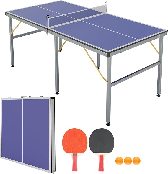 6x3ft Mid-Size Professional Portable Folding Ping Pong Table