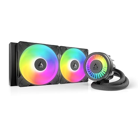 ARCTIC Liquid Freezer III Pro 280 A-RGB - AIO CPU Cooler, 2 x 140 mm Water Cooling, 38 mm Radiator, PWM Pump, VRM Fan, AM5/AM4, Intel LGA1851/1700 Contact Frame - Black