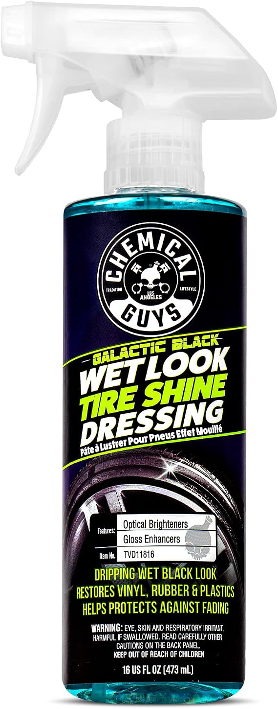 Chemical Guys, Galactic Black Wet Look Tire Shine Spray, High Gloss, 16 oz