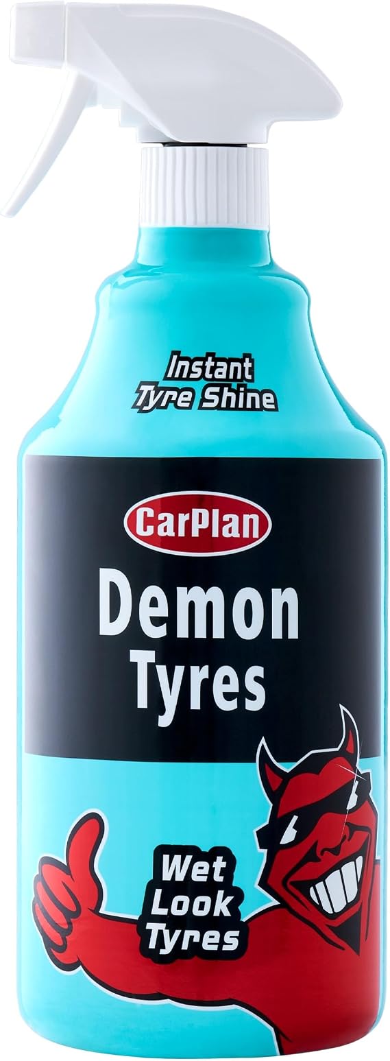 CarPlan Demon Tires 34 fl oz Wet Look Tire Shine Silicone-Free Formula with Protective Gloss Finish