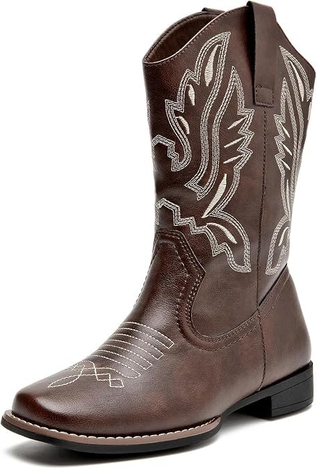 Cowboy Boots for Women Western Mid Calf Cowgirl BootLow Chunky Block Heel Boots for Country Concert Traveling
