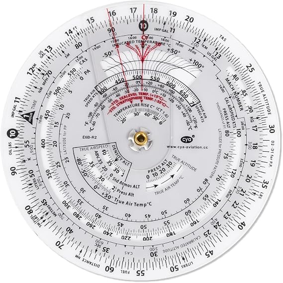 CYA 4" Micro Circular E6B Flight Computer - Pocket Aviation Calculator