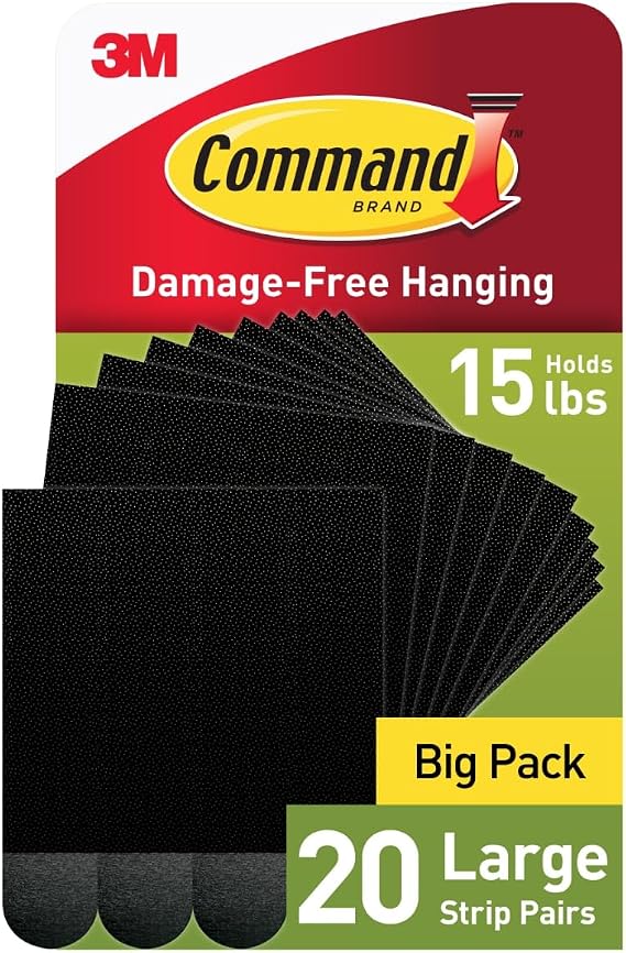 Command Large (15 lb) Picture Hanging Strips, 20 Pairs (40 Strips)
