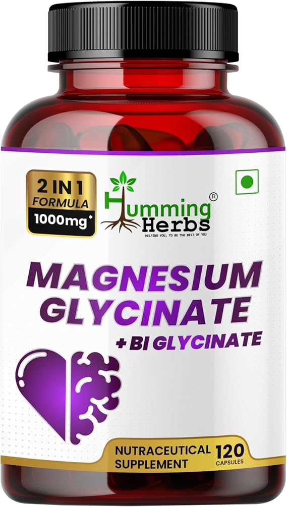 Magnesium Glycinate & Bisglycinate 200 mg Elemental per Serving, 120 Veg Capsules | Chelated, Non-GMO, Vegetarian