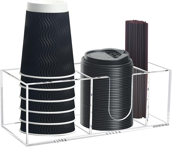Coffee Bar Accessories and Organizer, Coffee Cup Holder Storage Box