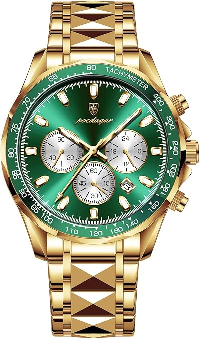 Poedagar Fashion Men's Luxury Watches Waterproof Luminous Date Chronograph Watch for Man Stainless Steel Sports Quartz Men Watch