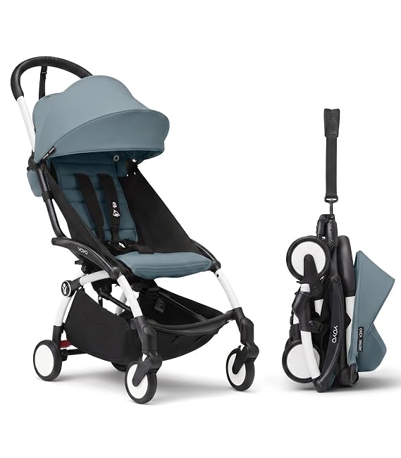 Stokke YOYO3 Travel Stroller from 6 Months, Easy Fold, White/Aqua