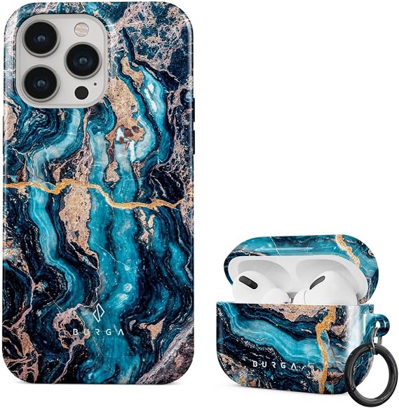 BURGA Case Compatible with Airpods PRO and Phone Case Compatible with iPhone 15 Pro Max - Scratch-Resistant Shockproof Cover - Bundle