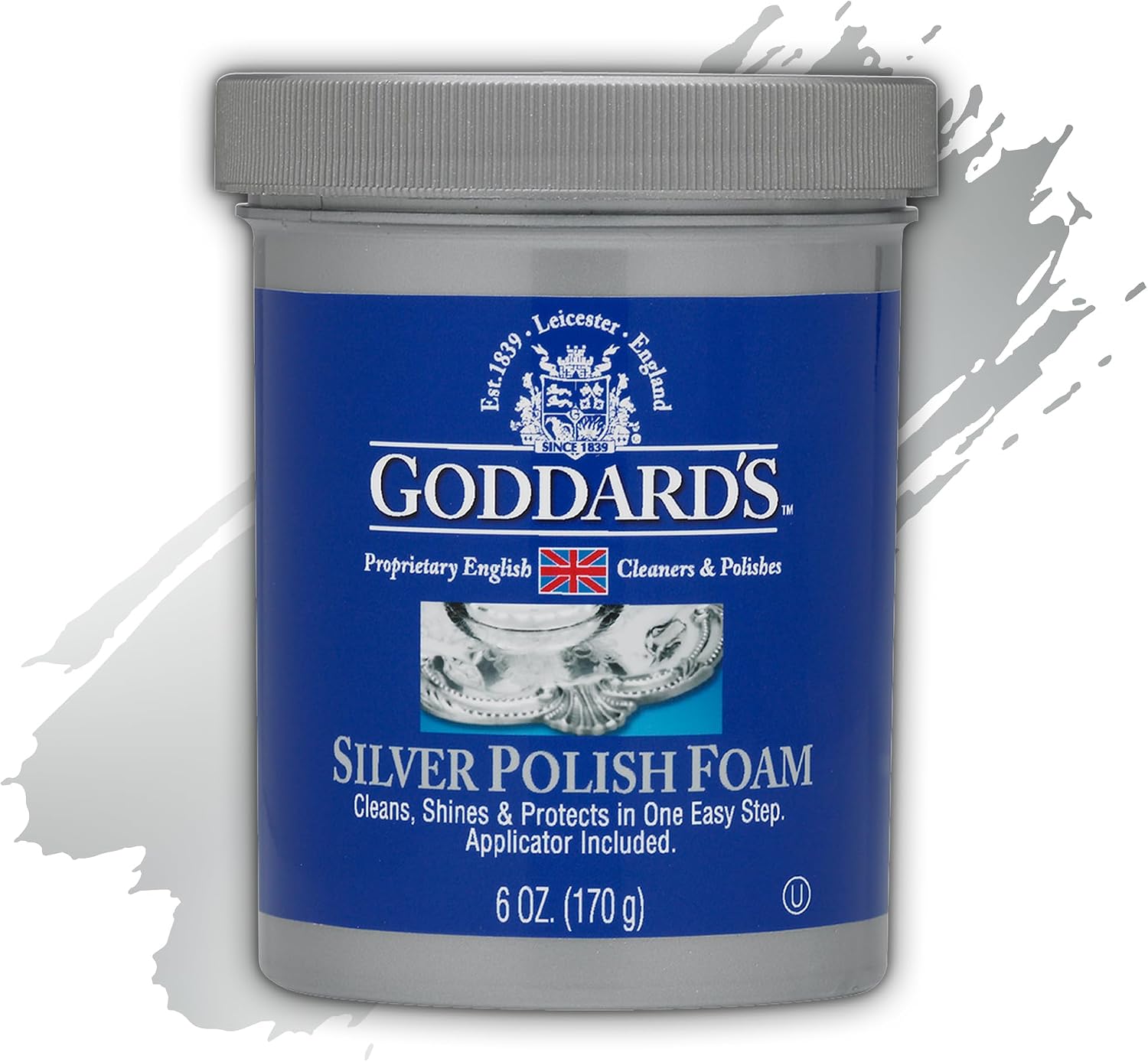 Goddard's Silver Polish Foam – 170 gram – Silver Cleaner &amp; Tarnish Remover with Applicator – Cleans, Shines &amp; Protects – Silverware, Jewelry, Antiques, Cutlery, Trays, Tea Sets and More