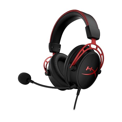 HyperX Cloud Alpha - Gaming Headset, Dual Chamber Drivers, Legendary Comfort, Aluminum Frame, Detachable Microphone, Works on PC, PS4, PS5, Xbox One, Xbox Series X|S, Nintendo Switch and Mobile Red | Dual-Chamber 50 Mm Drivers for Reduced Distortion, Durable Aluminum Frame, Memory-Foam Ear Cushions with Premium Leatherette