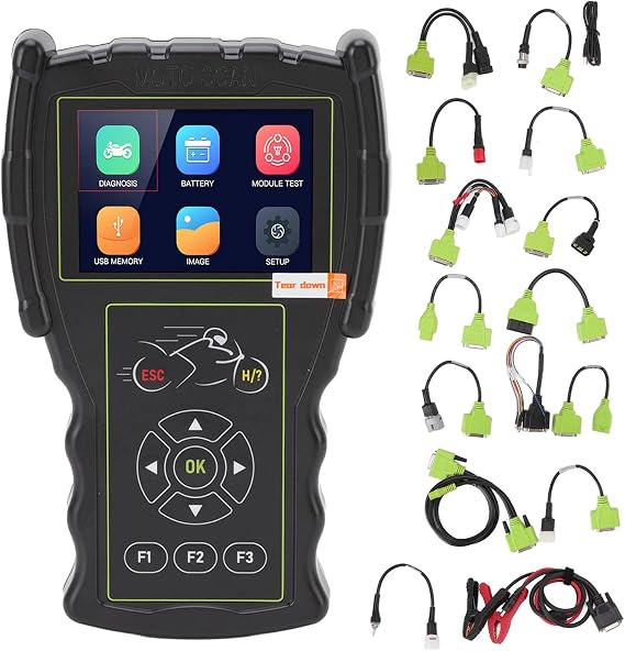Für M100 Pro Motorrad-Diagnosescanner OBD-Fehlercodeleser USB-Anschluss klares Display hohe Genauigkeit Multifunktions-Handheld einfach zu bedienen für Motorräder