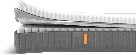 Emma Sleep Original V2 King Hybrid Mattress, Body Pressure Distribution Bedding, Thickness 22 cm, Foam and Coil Fusion, Easy Setup, Washable Cover, Supports Turning Over