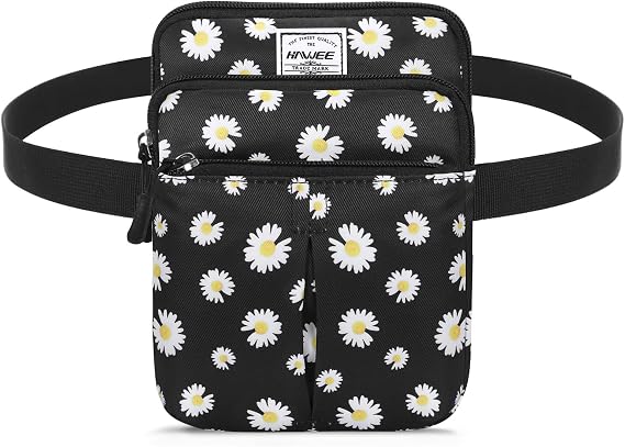 Waist Bag for Women Cross Body Cell Phone Purse Adjustable Shoulder Strap Travel Hip Pouch Multifunctional Fashion Fanny Packs Water Repellent, Daisy