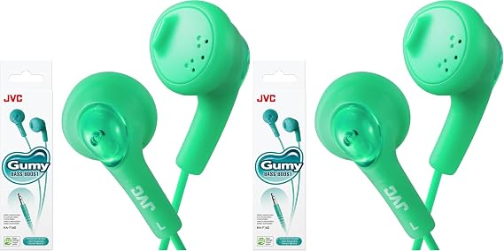 JVC HAF160G Gumy Ear Bud Headphone Green (Pack of 2)