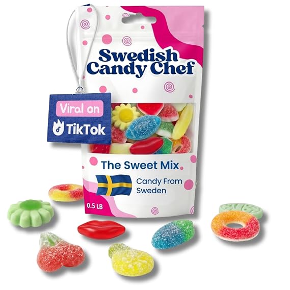 Swedish Candy Sweet Mix, Fruity Gummies, Skulls & More 1/2 LB