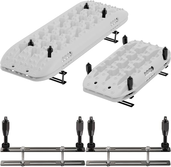 ALL-TOP Recovery Board Mount Kit, Universal Bracket for Traction Tracks, Adjustable DIY Lockable Pin Set for Roof Rack, Crossbar & Cargo Basket