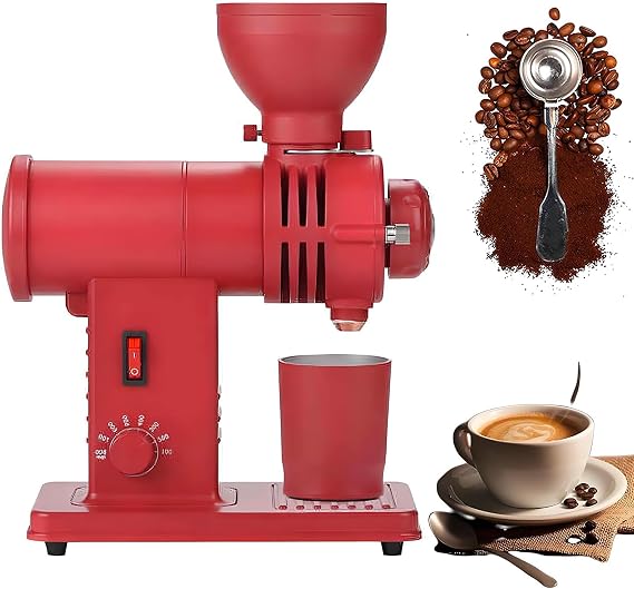 Coffee Grinder Electric,Stainless Steel Coffee Bean Grinders,10 Gear Grinding Roughness Adjustable Automatic Coffee Bean Grinder,250g Bean Capacity,for Espresso/Drip/Pour Over(Red)