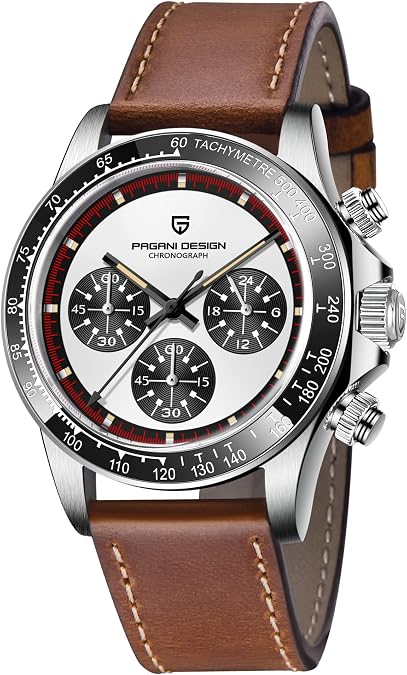 HaiQin Pagani Design 1676 Men's Universe Tachymeter Watch Japanese Quartz Movement Professional Chronograph 316L Stainless Steel 100M Waterproof Analog Luxury Watch