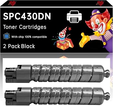 SPC430DN Toner Cartridges Compatible with Ricoh SP C440DN SPC430DN SPC431DN Printers, Enhanced Durability, Ideal for High-Volume Printing (2 Pack Black)
