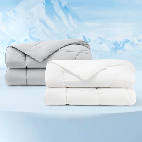 Bedsure 2 Pack Cooling Blanket Queen Size Grey & White