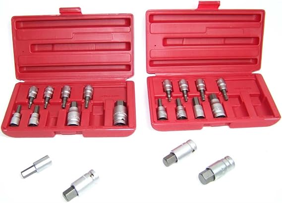 20pc Hex Bit Socket Set Metric & Sae Allen Wrench Tools