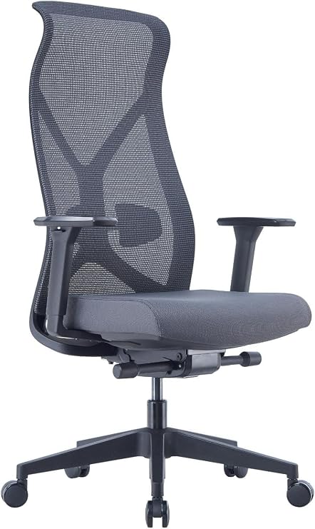 Nova Chair High Back Ergonomic Mesh Chair, Adjustable Lumbar Support, Arms and Seat Depth (Tall Enough to Rest Your Head) (Jet Black Mesh)