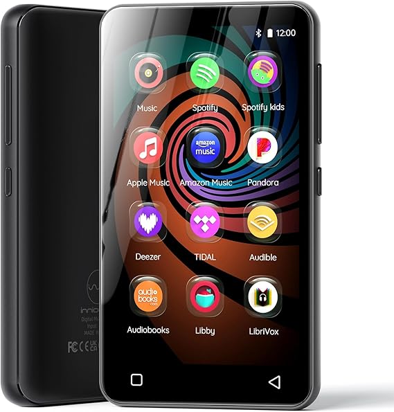 160 GB MP3 Player with Bluetooth and WiFi innioasis Music Player with Spotify Amazon Music 4 Inch Touchscreen Android MP4 MP3 Player for Children Audible Spotify Children Grey