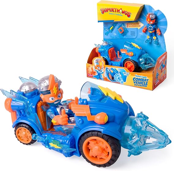 SUPERTHINGS KAZOOM POWER – Kid Kazoom Combat Vehicle. Toy From the Animated Series. Contains 1 Combat Vehicle, 1 Figure, 1 Weapon and 1 Accessory