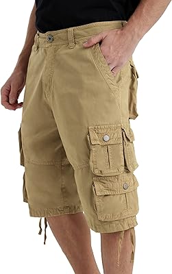 YGREYG Mens Cargo Shorts Long Capri Below The Knee Shorts 34 Relaxed Fit Long Shorts with Pockets