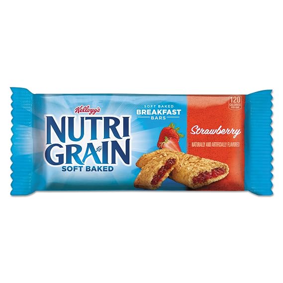 Kellogg's 35945 Nutri-Grain Cereal Bars, Strawberry, Indv Wrapped 1.3oz Bar, 16/Box