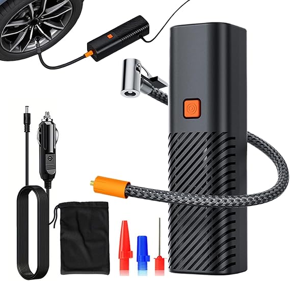 Car Tire Pump, Car Air Inflator for Cars, Car Wheel Compressor, Air Compressor for Wheels | Real Time Tire Air Pump - For Outdoor Driving, Commuting, Motorcycle, Truck, Motorcycle, SUV, RV, Travel