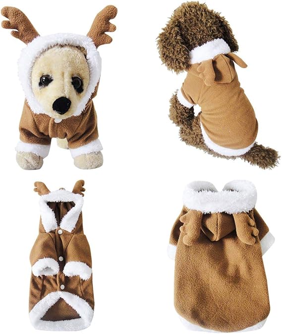 Mogoko Dog Cat Christmas Reindeer Costume, Funny Pet Elk Cosplay Dress