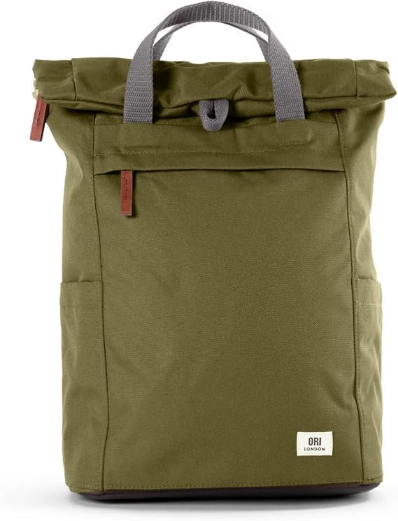 ORI LONDON The Finchley Backpack Bag, Large, Moss | Water-Resistant Recycled Nylon, Rolltop Laptop Backpack, Magnetic Closure, for Men & Women
