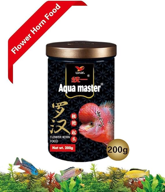 AquaMaster Super Color Enhancer Food for Flower Horn Fish 200g
